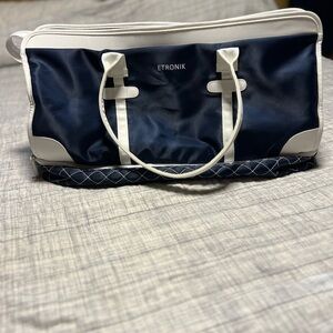 Etronik Navy and White Tote Bag